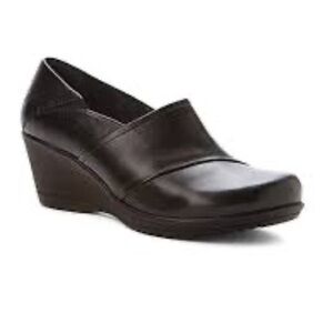 Dansko Classic Black Leather Wedges